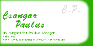 csongor paulus business card